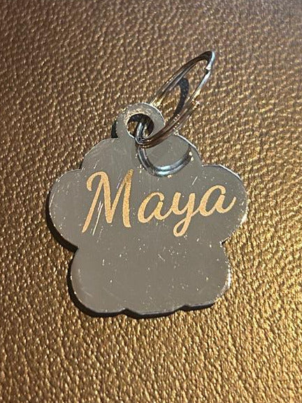 Hundepfoten-Anhänger mit Gravur - Glitzer