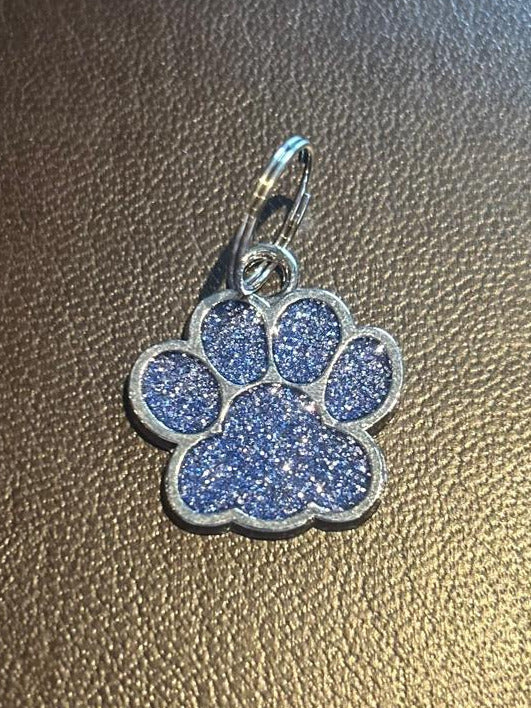 Hundepfoten-Anhänger mit Gravur - Glitzer