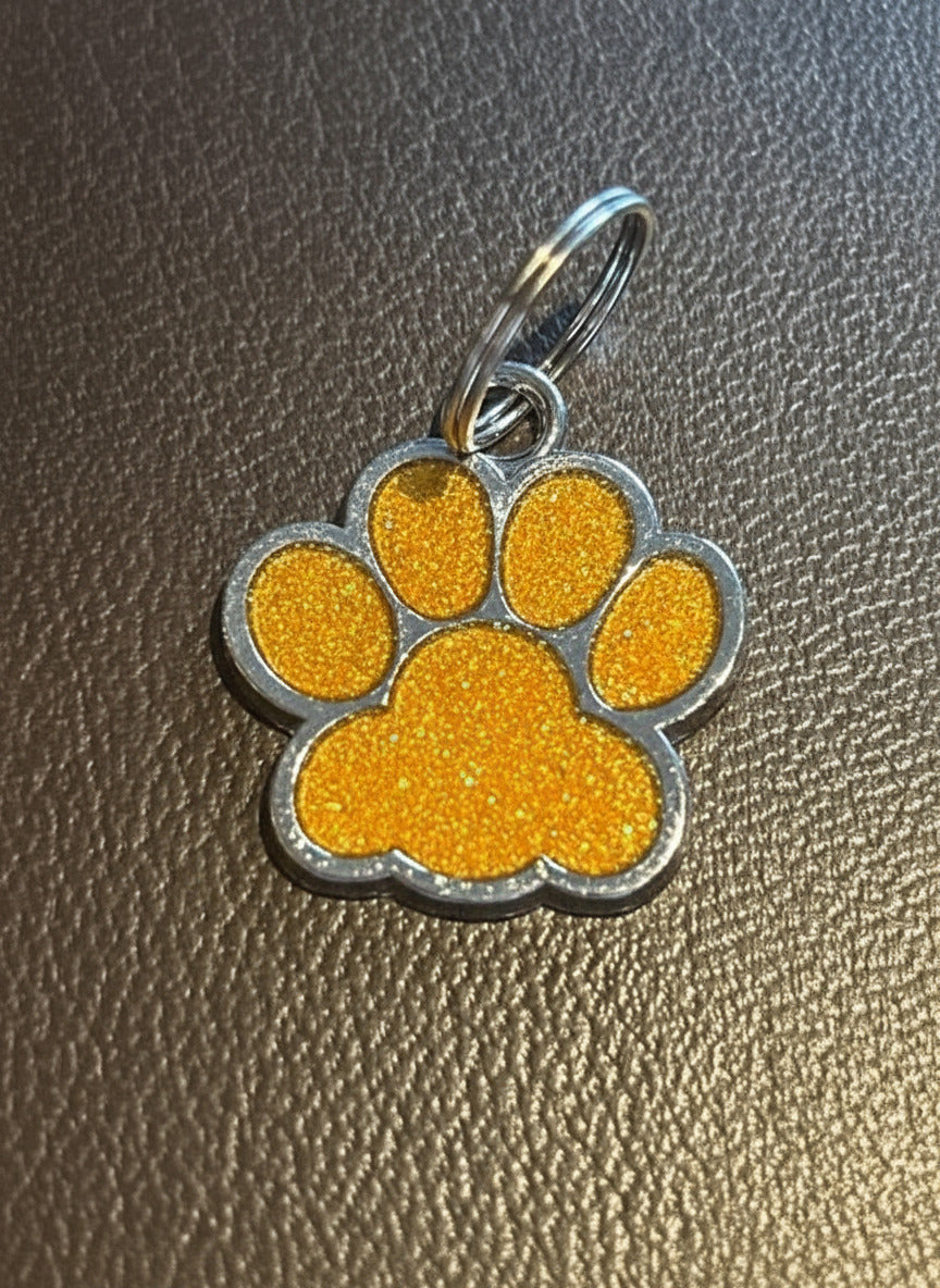 Hundepfoten-Anhänger mit Gravur - Glitzer