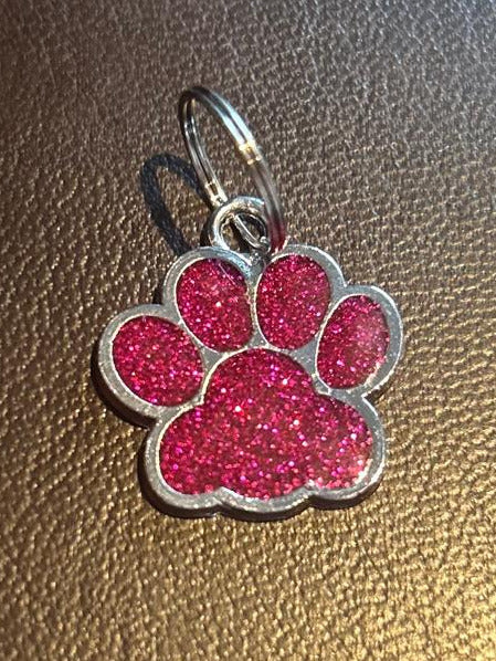 Hundepfoten-Anhänger mit Gravur - Glitzer