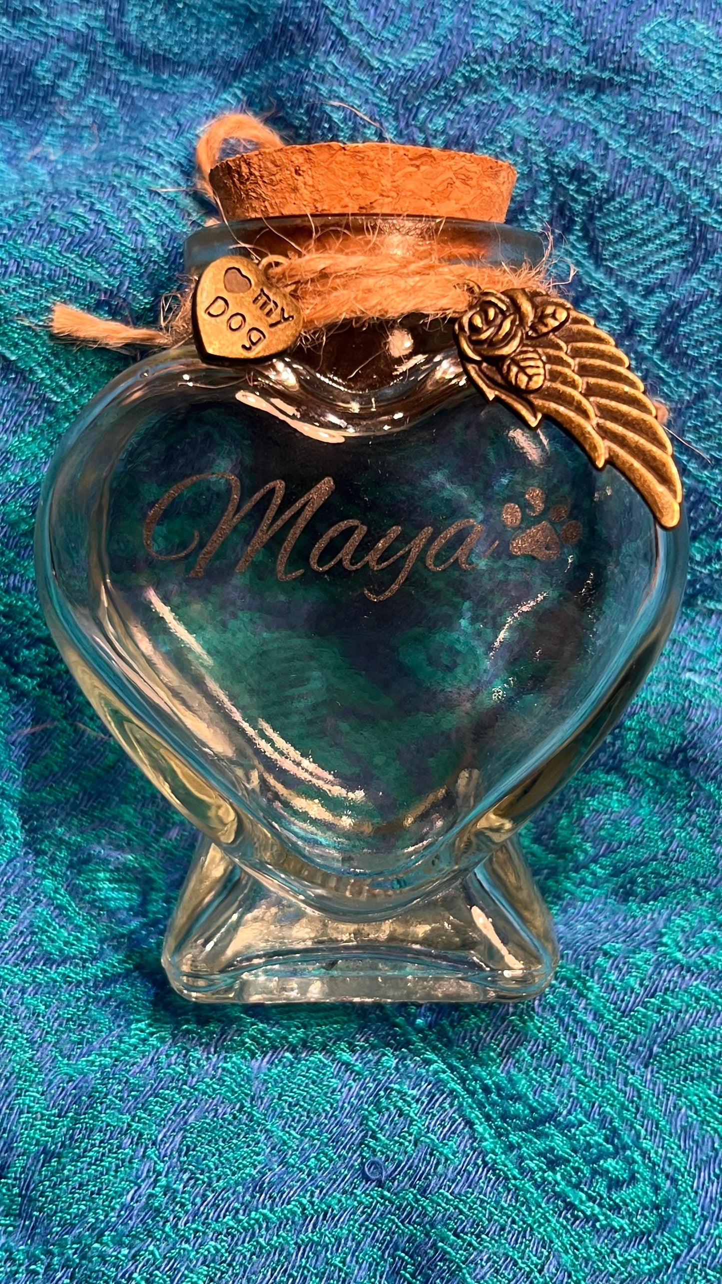 Herz-Glas Andenken - Personalisiert mit Gravur